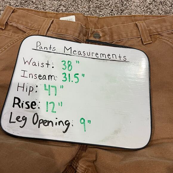 Vintage y2k men's tan Carhartt duck canvas relaxed fit carpenter pants (38 x32) - Picture 7 of 7